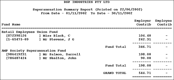 Superannuation Summary